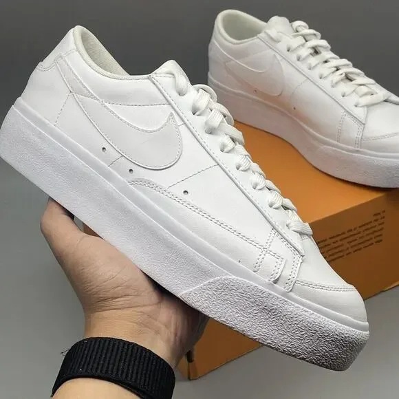 ~Nike Blazer Low Platform ESS Woven White Low-top Stylish Sneaker NEW size 12 - Picture 1 of 7